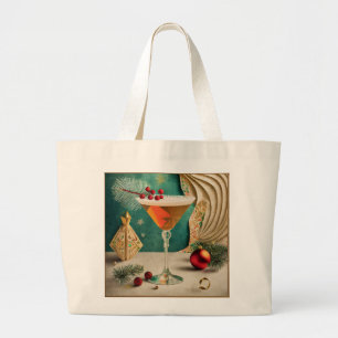Mid Century Weihnachts-Cocktailparty Happy Hour Jumbo Stoffbeutel