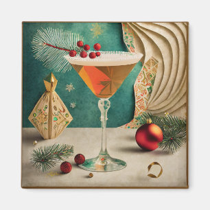 Mid Century Weihnachts-Cocktailparty Happy Hour Magnet