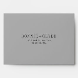 Mid Gray A7 Wedding RSVP Umschlag mit Adresse