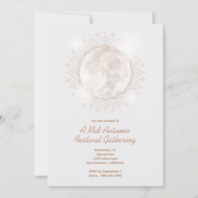Mid Herbst Festival Moon Mandala Einladung (Vorderseite)