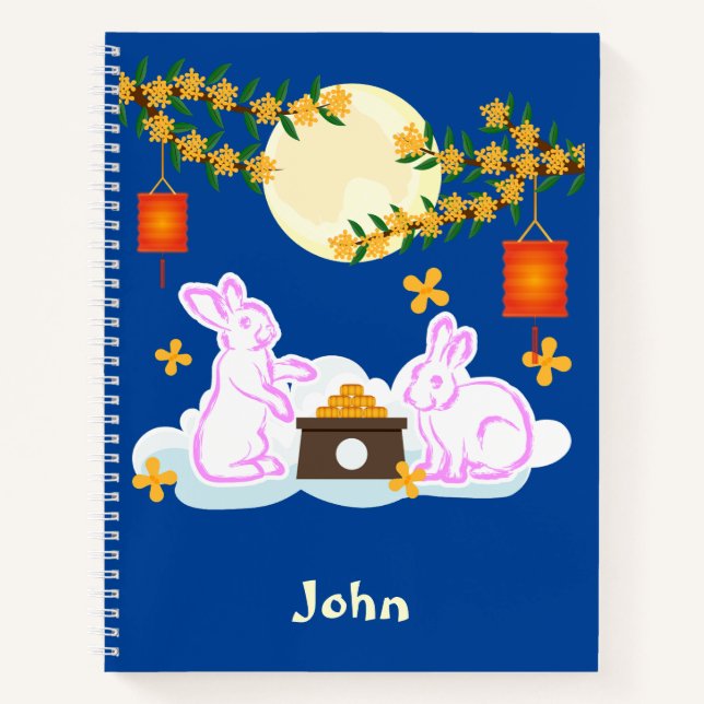 Mid Herbst Festival Moon Rabbit Mooncake Osmanthus Notizbuch (Vorderseite)