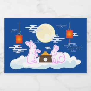 Mid Herbst Festival Moon Rabbit Mooncake Wolken Alkoholflaschenetikett