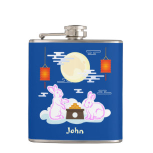 Mid Herbst Festival Moon Rabbit Mooncake Wolken Flachmann