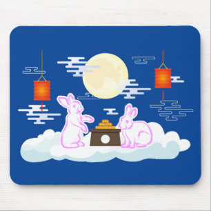 Mid Herbst Festival Moon Rabbit Mooncake Wolken Mousepad