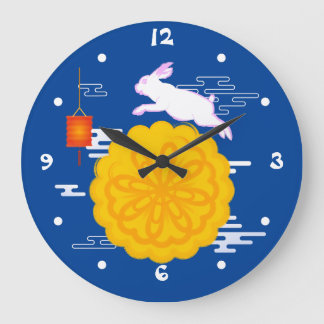 Mid Herbst Festival Mooncake Jumping Moon Rabbit Große Wanduhr