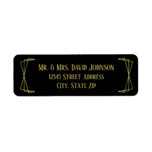 Mid Mod Black Design - Étiquette d'adresse de reto