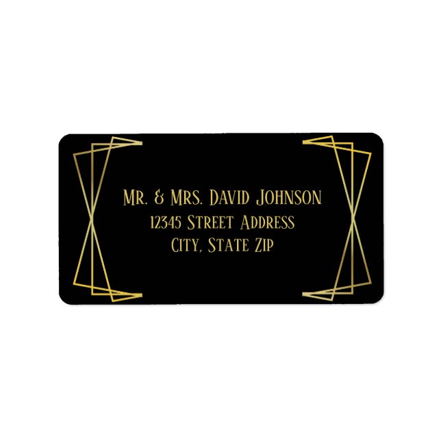 Mid Mod Black Design - Étiquette de adresse (Devant)