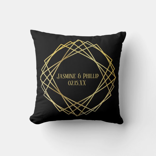 Mid Mod Black Design - Square Pillow Kissen (Vorderseite)