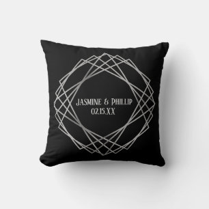 Mid Mod Black & Gray Design - Square Kissen