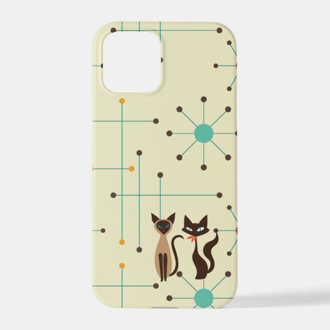 Mid Mod Cats Handy Case iPhone 12 Pro Hülle (Rückseite)