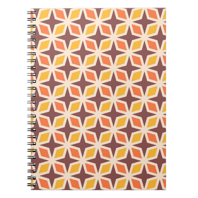 Mid Mod Geometric Star Pattern Notizblock (Vorderseite)