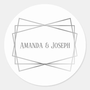 Mid Mod Gray Design - Circle Aufkleber