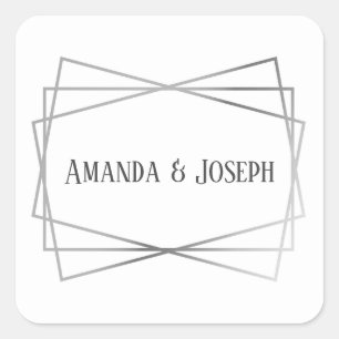 Mid Mod Gray Design - Square Sticker