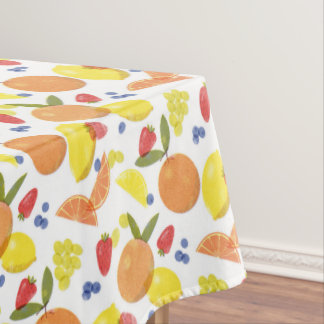 Mid Mod Grungy Risograph Farmers Market Fruit Tischdecke