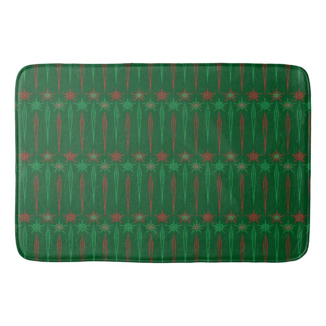 Mid Mod Icicles Green Bath Mat Badematte (Vorderseite)