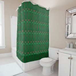 Mid Mod Icicles Green Duschvorhang