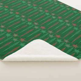 Mid Mod Icicles Green Sherpa Blanket (3 Größen) Sherpadecke