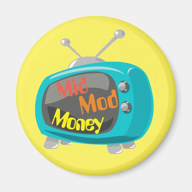 Mid Mod Money Retro TV Magnet (Vorne)