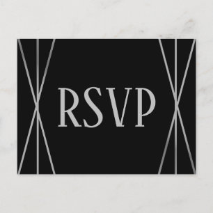 MId Mod Schwarz-Weiß-Design - RSVP-Postkarte Postkarte
