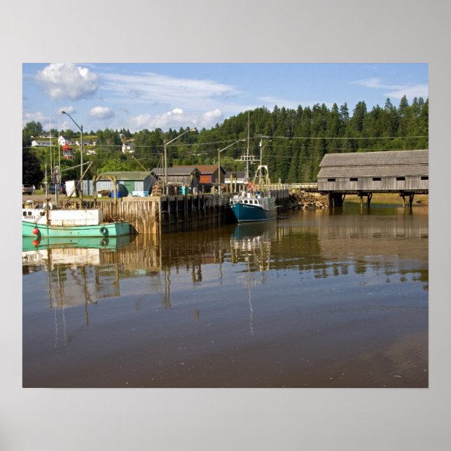 Mid tide at the Bay of Fundy at St. Martins, New Poster (Vorne)