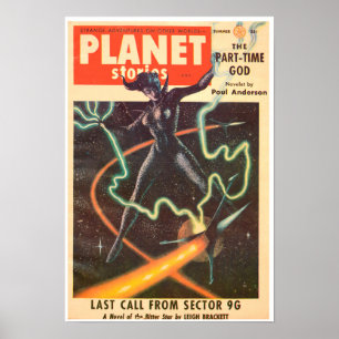 MIDCENTURURY PULP MAGAZINE COVER DRUCKEN POSTER