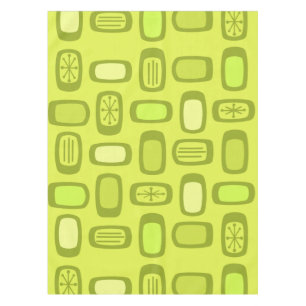 Midcentury MCM Rounded Rectangles Chartreuse Tischdecke