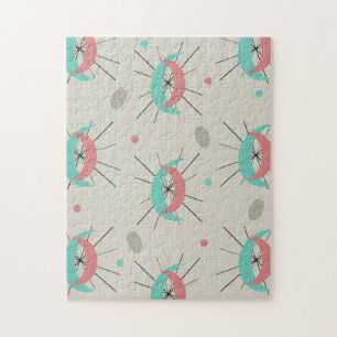 Midcentury Modern Crescents Türkis Rosa