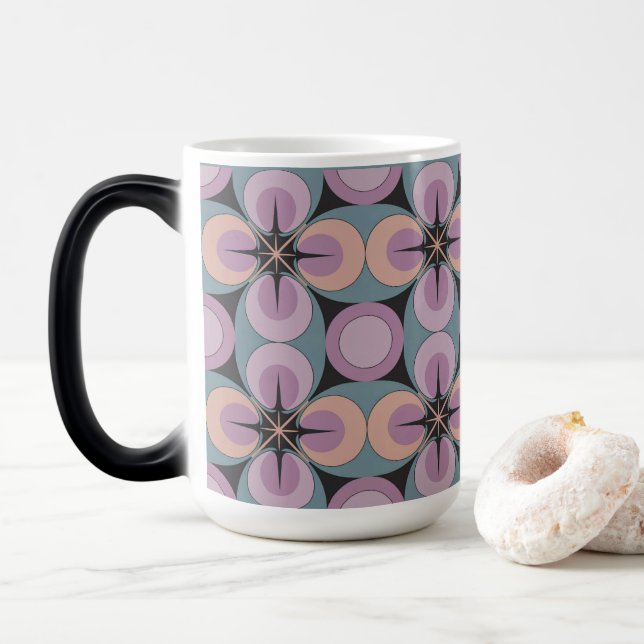 MidCentury Modern Geometric Morphing Mug Verwandlungstasse (Mit Donut)