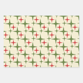 Midcentury Modern Retro Christmas Patterns Geschenkpapier Set