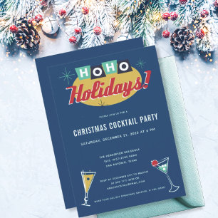 Midcentury Modern Weihnachts-Cocktailparty Einladung