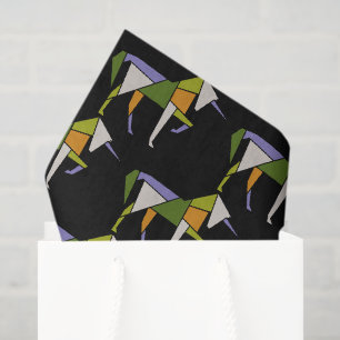 MidCentury Modernes Abstraktes Unicorn Tangram Ani Seidenpapier