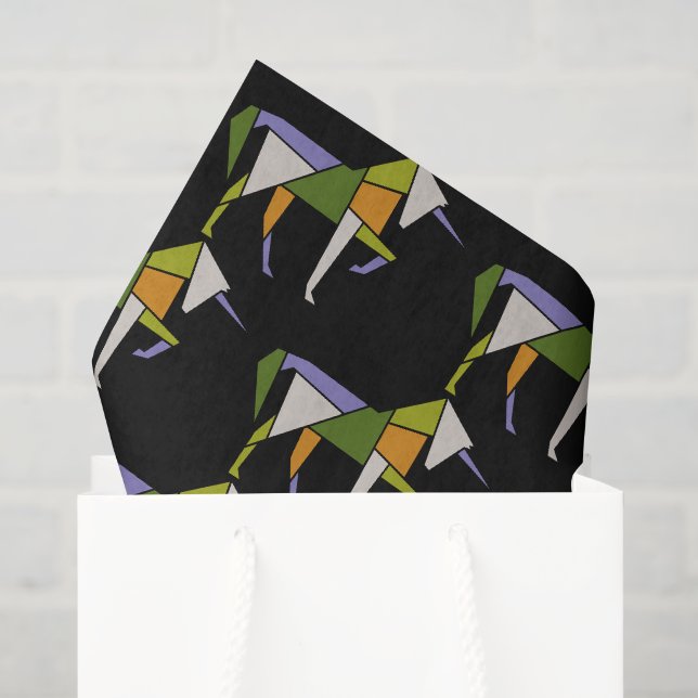 MidCentury Modernes Abstraktes Unicorn Tangram Ani Seidenpapier (Geschenktüte)