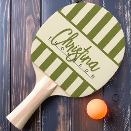 MidCentury Polo Candy Striping Sweet Olive Painted Tischtennis Schläger