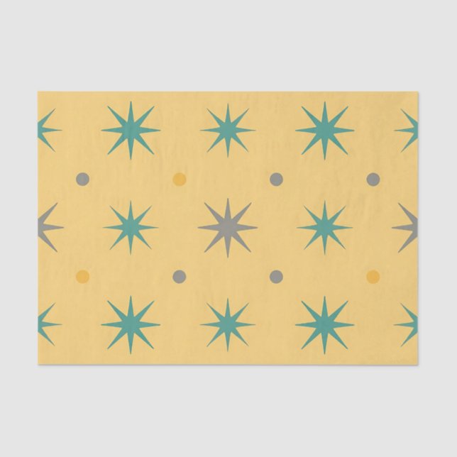 Midcentury Starburst Seamless Pattern Seidenpapier (Vorderseite)