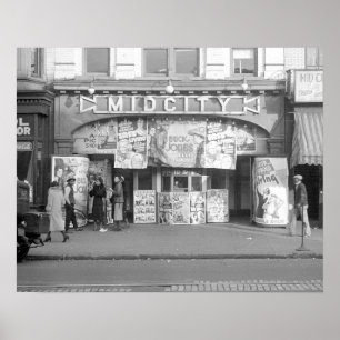 Midcity Kino, 1937. Altes Foto Poster