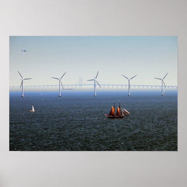 Middelgrunden Wind Farm, Oresund, Dänemark Poster (Vorne)