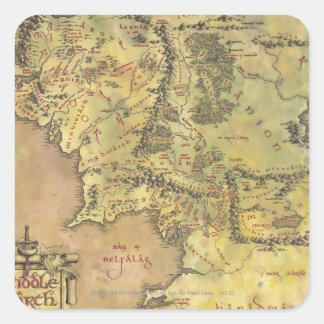 MIDDLE EARTH™ Map Quadratischer Aufkleber