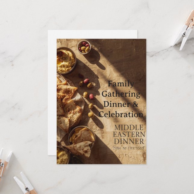 MIDDLE EASTERN dinner invitation postcard (Devant/Arrière en situation)
