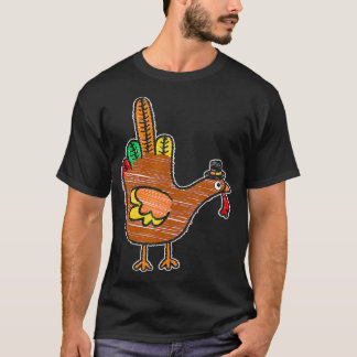 Middle Finger Erntedank Turkey Kids Bird T-Shirt
