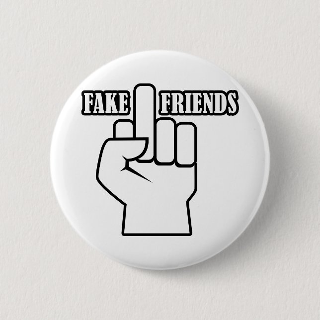 Middle Finger Fake Friends Button (Vorderseite)