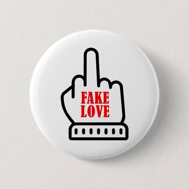 Middle Finger Fake Liebe Button (Vorderseite)