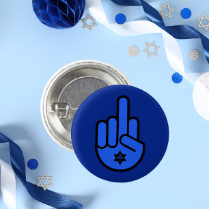 Middle Finger Hamsa mit Star von David Jewish Button