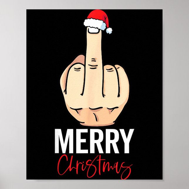 Middle Finger Merry Christmas  Poster (Vorne)