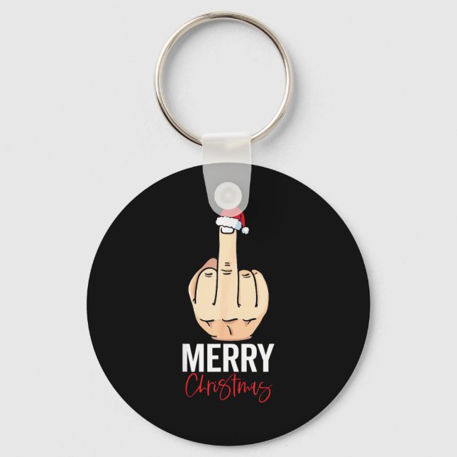 Middle Finger Merry Christmas  Schlüsselanhänger (Vorderseite)