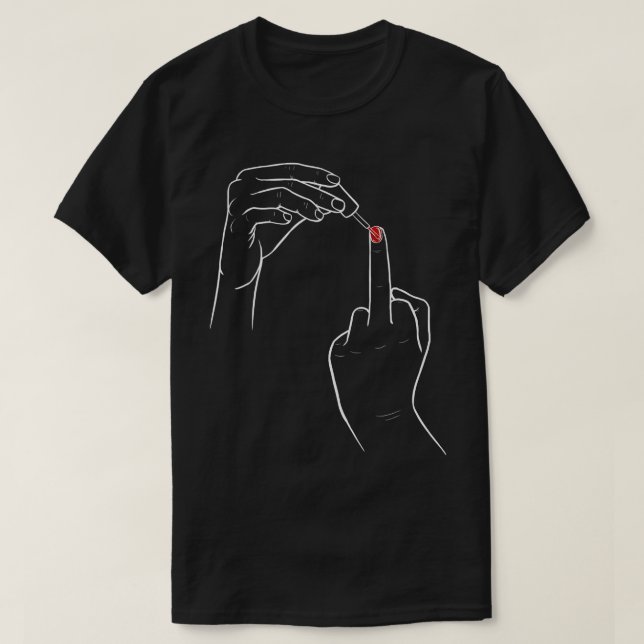 Middle Finger mit Nail Polnischer Bester Freund BE T-Shirt (Design vorne)