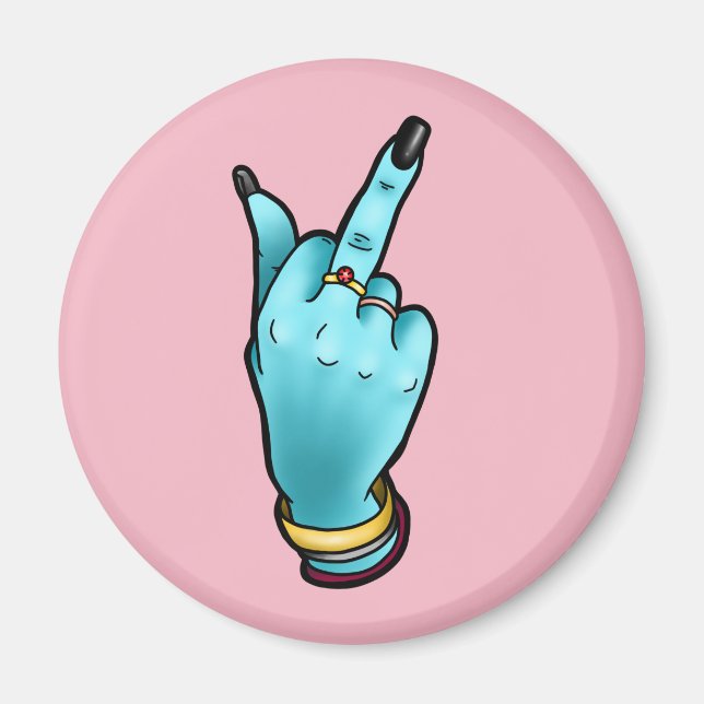 Middle Finger Pink Magnet (Vorne)
