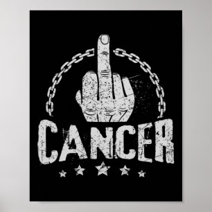 Middle Finger to Cancer Awareness T-Shirt Comfo Poster