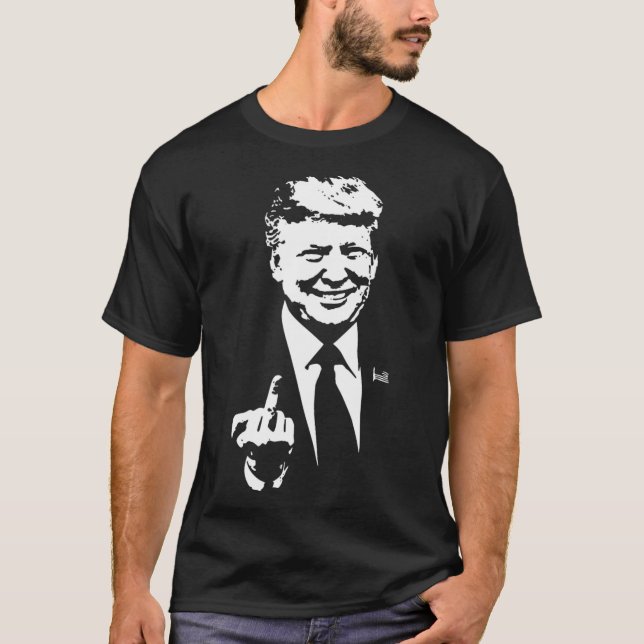 Middle Finger Trump 2024 Wahl Amerikaner T-Shirt (Vorderseite)