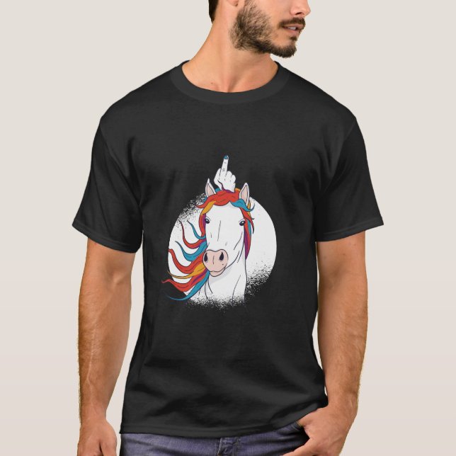 Middle Finger Unicorn T-Shirt (Vorderseite)