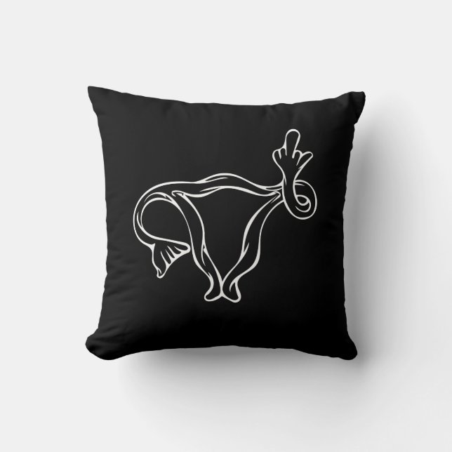 Middle Finger Uterus Pro-choice Kissen (Vorderseite)